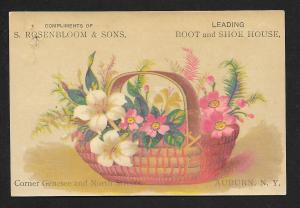 VICTORIAN TRADE CARD Rosenbloom & Sons Boots & Shoes