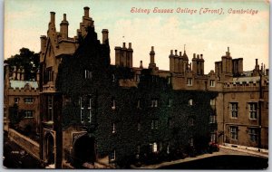 Sidney Sussex College (Front) Cambridge England Campus Building Postcard