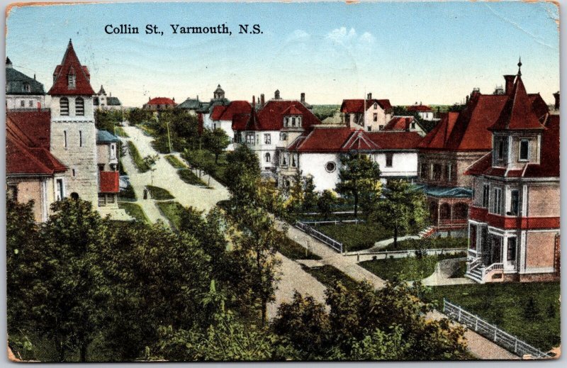 1934 Collin Street Yarmouth New Brunswick Canada Buildings View Posted Postcard