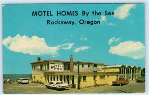 ROCKAWAY, Oregon OR ~ Roadside MOTEL HOMES c1960s Tillamook County Postcard