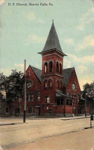 BEAVER FALLS, PA Pennsylvania   UP UNITED PRESBYTERIAN CHURCH   c1910's Postcard