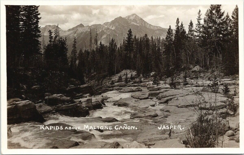 Jasper National Park Alberta Rapids Over Maligne Canyon FH Slark Postcard G31
