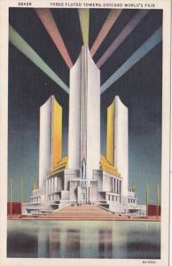 Three Fluted Towers Chicago World's Fair 1933 Curteich