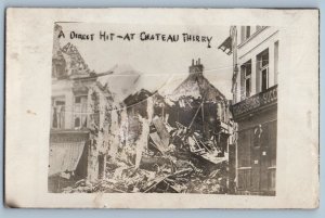 Aisne France Postcard A Direct Hit At Chateau Thierry c1910 WW1 RPPC Photo