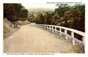 Postcard ROAD SCENE Grantsville Maryland MD AP5189