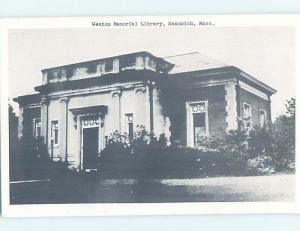 1940's LIBRARY SCENE Cape Cod - Sandwich Massachusetts MA AF1830