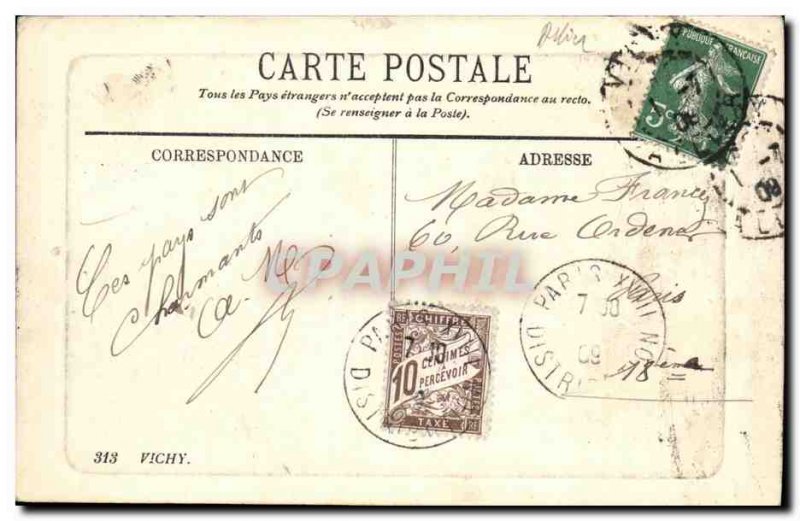 Old Postcard Vichy Source of the Large Grid