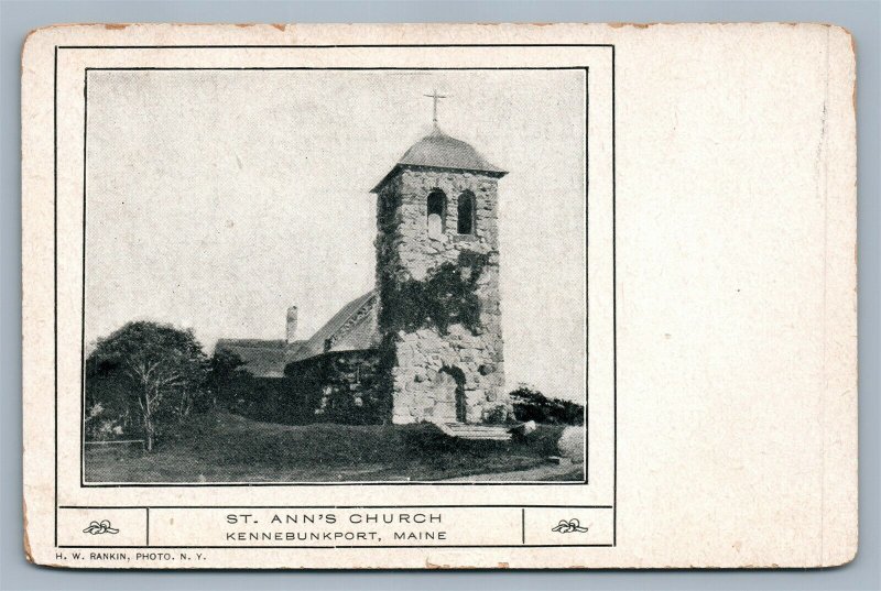 KENNEBUNKPORT ME ST. ANN'S CHURCH ANTIQUE POSTCARD