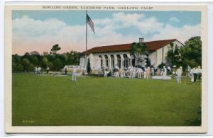 Bowling Green Lakeside Park Oakland California 1920s.postcard