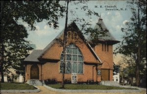 Denville NJ Methodist Episcopal Church Albertype Hand Colored Vintage Postcard