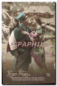 Old Postcard My Happy New Year greeting new year are not liars Woman Army