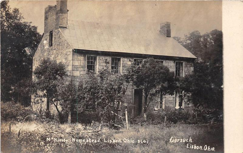 E70/ Lisbon Ohio RPPC Postcard Columbiana County 1908 McKinley Homestead