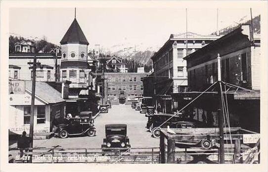 Alaska Ketchikan Dock Street Real Photo RPPC