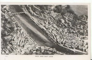 Cornwall Postcard - Aerial View of West and East Looe - Ref 7110A