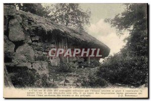 Old Postcard It's on the tops of mountains lonely man