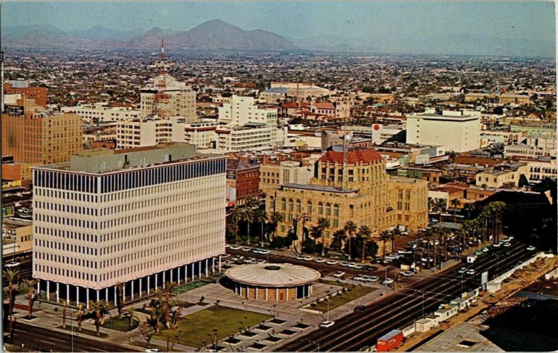 Phoenix Arizona Petrley Aerial View City Municipal Building Camelback Postcard 