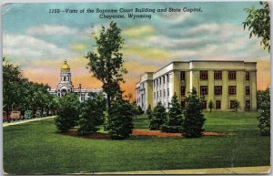 1949 Vista Supreme Court Building State Capital Cheyenne Wyoming Posted Postcard
