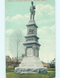 Divided-back MONUMENT SCENE Brockton Massachusetts MA AE7915