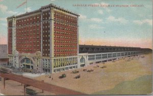 Postcard La Salle Street Railway Station Chicago IL