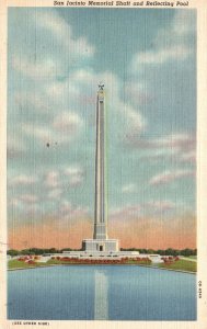 Vintage Postcard San Jacinto Memorial Shaft and Reflecting Pool Houston Texas TX