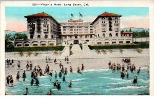 Long Beach, California - The Beach in front of the Virginia Hotel - c1918