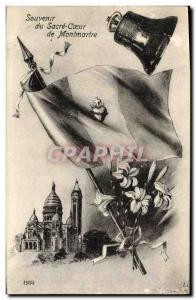 Old Postcard Remembrance Sacre Coeur of Montmartre Bell Flag