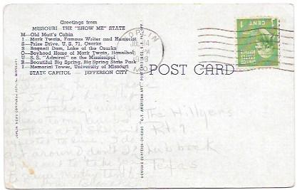 Greetings From Missouri. Washington # 804.