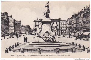 BORDEAUX, Gironde, France, 1900-1910's; Monument Gambetta