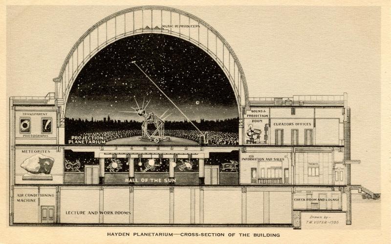 NY - New York City. Hayden Planetarium. Cross-section of the Building   (Astr...