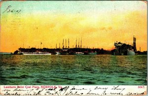 Lamberts Point Coal Piers Norfolk Virginia VA 1907 DB Postcard B6