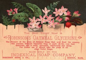 1880s-90s Toilet Soap Robinson's Oatmeal Glycerine Indexical Soap Co. Boston MA