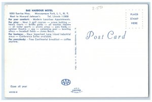 c1960 Bar Harbour Motel Sunrise Massapequa Park Long Island New York NY Postcard