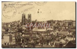 Old Postcard Bruxelles Eglise Sainte Gudule And Panorama