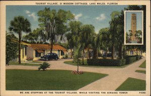 Lake Wales Florida FL Motel Linen 1930s-50s Linen Postcard