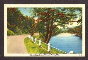 ME Greetings From Ocean Point Maine Linen Postcard Carte Postale PC