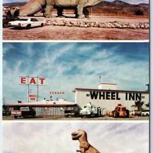 c1970s Cabazon, CA Wheel Inn Restaurant PC Dinosaur Monuments Texaco Sign A231