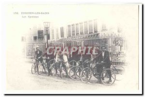 Enghien les Bains Old Postcard Cyclists (reproduction) bike