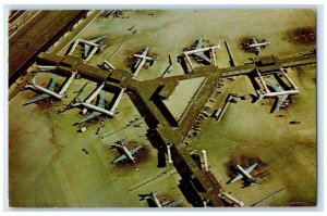 c1960 Birds Eye Chicago-O'Hare International Airport Plane Illinois IL Postcard