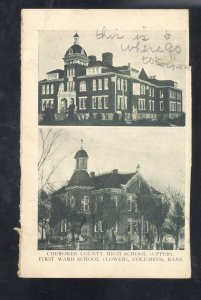 COLUMBUS KANSAS CHEROKEE COUNTY HIGH SCHOOL MULTI VIEW VINTAGE POSTCARD