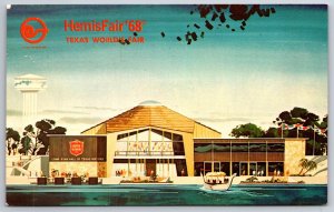 HemisFair 1968 Texas Worlds Fair~Lone Star Hall Of History Bldg~Vintage Postcard