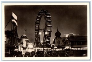 Vienna Austria Postcard Prater Ferris Wheel And Hochschaubahn 1930 RPPC Photo