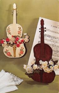 Des Moines Iowa~National Handcraft Building-Magic Violin Planter~Postcard