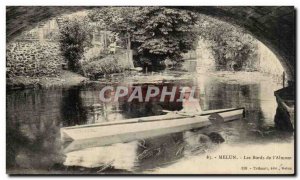 Melun - the edges of the & # 39Almont - bateua rowboat - shimmering water- Ol...