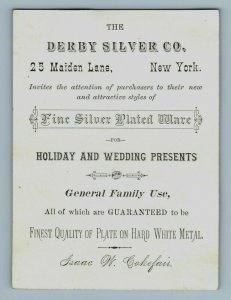 1880's The Derby Silver Co. Holiday & Wedding Presents Silver Plated Ware B 7F