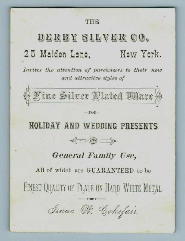 1880's The Derby Silver Co. Holiday & Wedding Presents Silver Plated Ware B 7F
