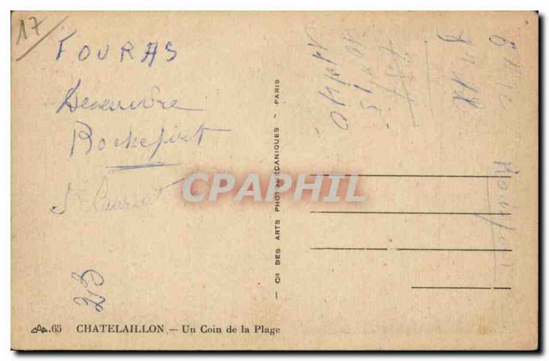 Chatelaillon Plage Old Postcard A corner from the beach