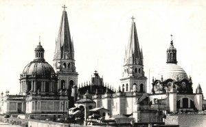 Vintage Postcard 1946 Cathedral Church Catedral Guadalajara Jalisco Mexico RPPC 