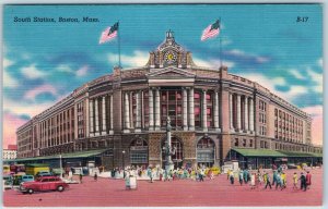 c1940s Boston, MA South Station Railway Train Depot Neoclassical Revival PC A251