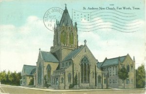 Fort Worth, Texas  St Andrew's New Church Postcard Used