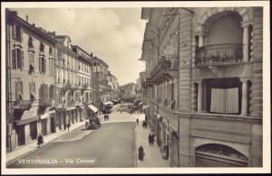 italy, VENTIMIGLIA, Via Cavour (1920s) RPPC